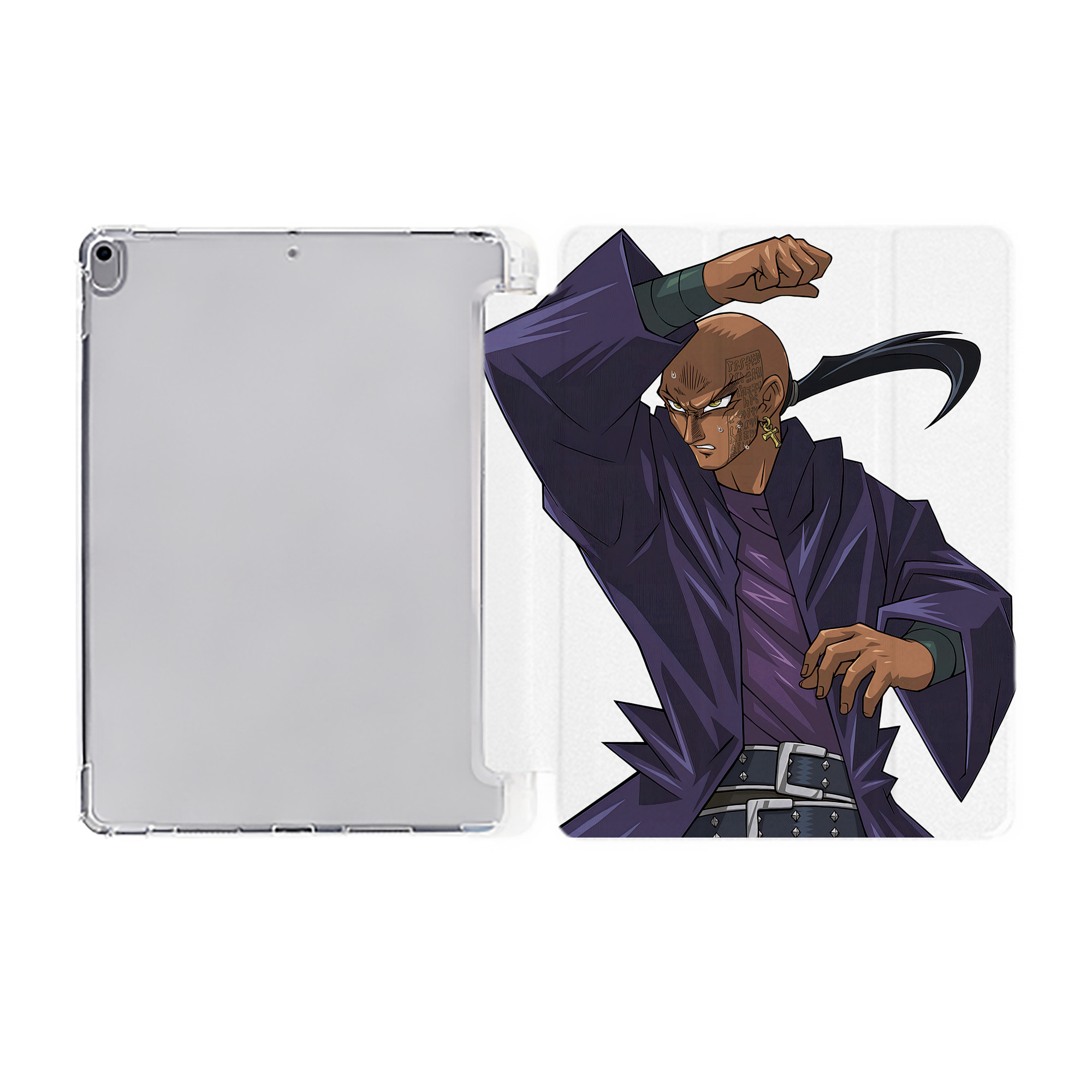 （画像用） 遊☆戯☆王 Yu-Gi-Oh! IPad ケース ペン収納付き 三つ折りスタンド PUレザー×シリコン 対応機種9.5/10.5/10.9インチ